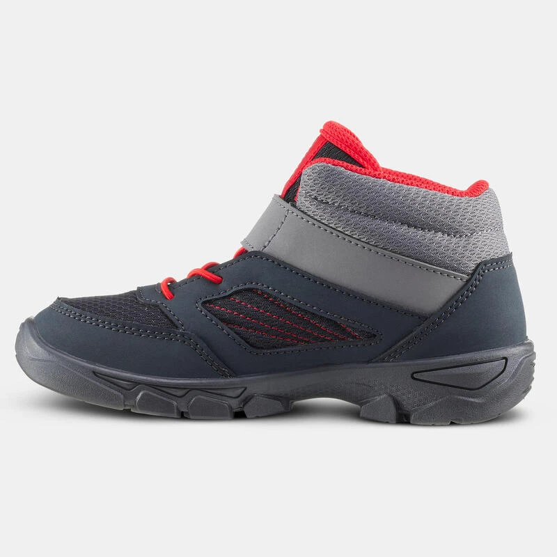 Quechua Wandelschoenen Voor Kinderen MH100 Mid Klittenband Donkergrijs 24 Tot 34 - Afbeelding 2