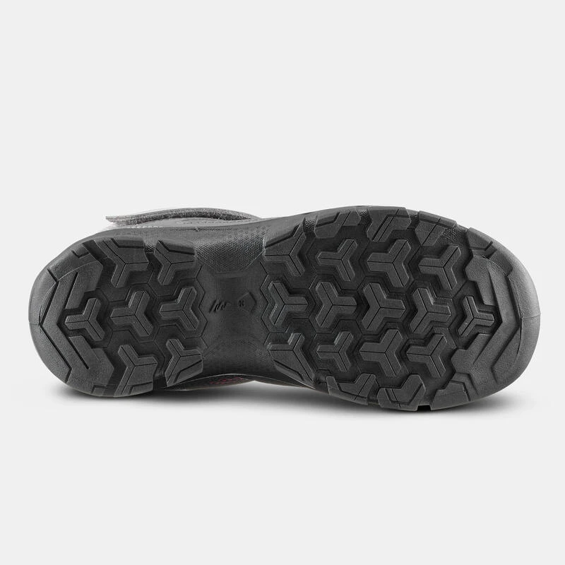 Quechua Wandelschoenen Voor Kinderen MH100 Mid Klittenband Grijs Roze 24 Tot 34 - Afbeelding 3