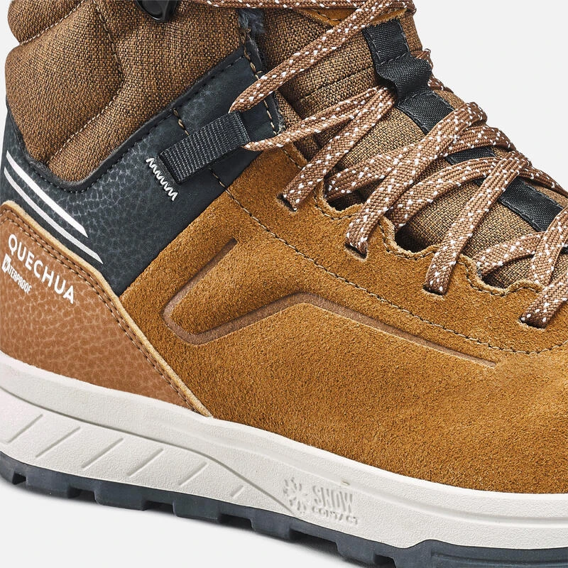 Quechua Warme En Waterdichte Wandelschoenen SH500 Leer Veters Kinderen Maat 35-38 - Afbeelding 6