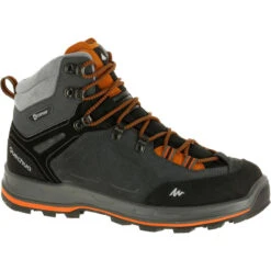 Waterdichte Hoge Trekkingschoenen Voor Heren MT100 Leer Crosscontact